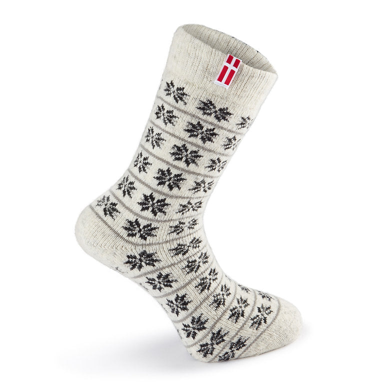 Norwegian socks Danish Flag Snowflakes Size 43/46