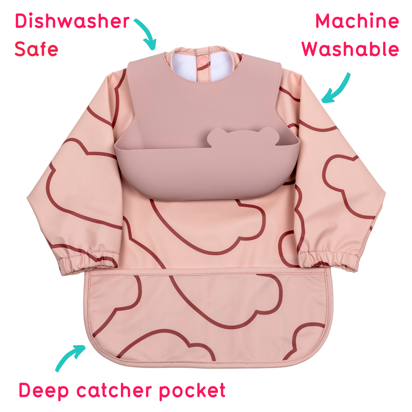 Double Up Bibs Set, Pink