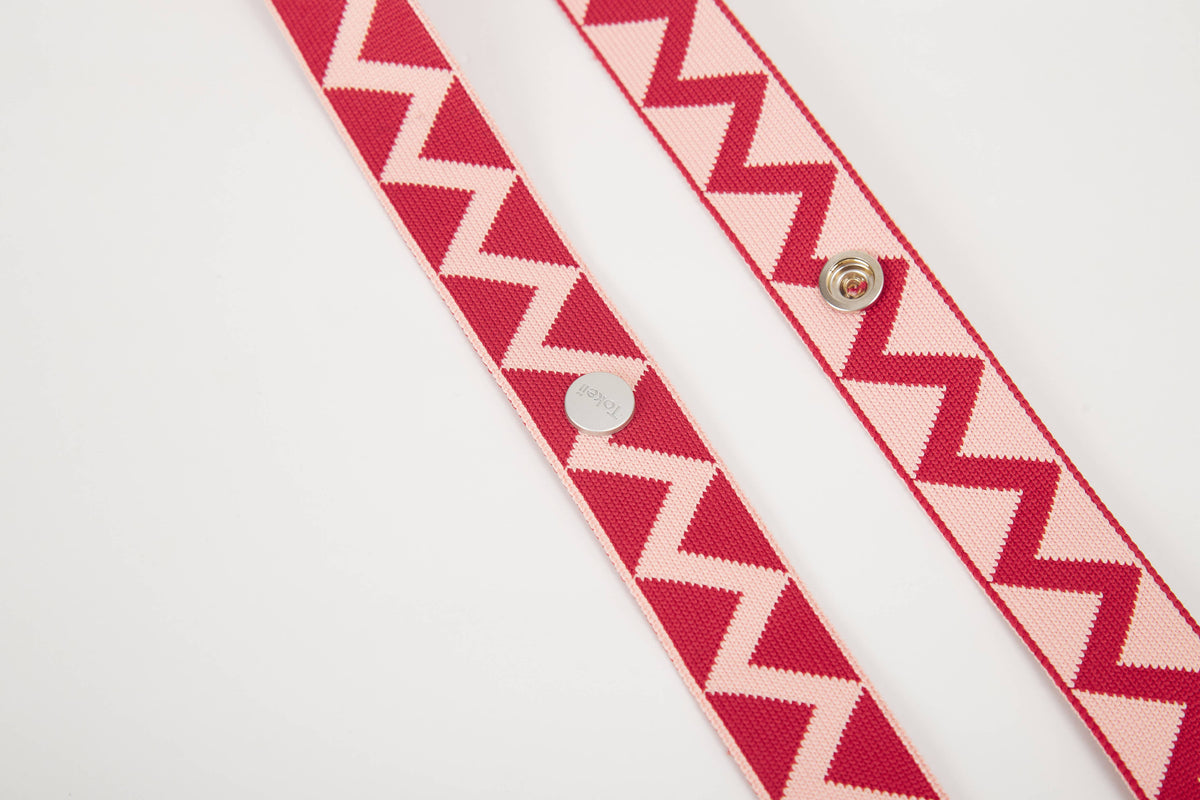 Zigzag Fabric adjustable strap: Red