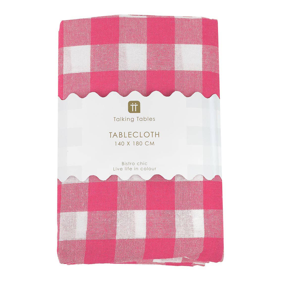 Raspberry & White Fabric Gingham Tablecloth | Summer |