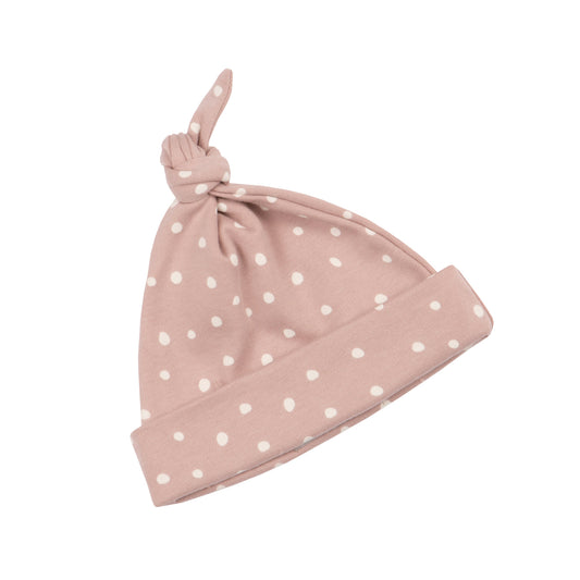 Old Rose and White Spot Print Hat 6-12