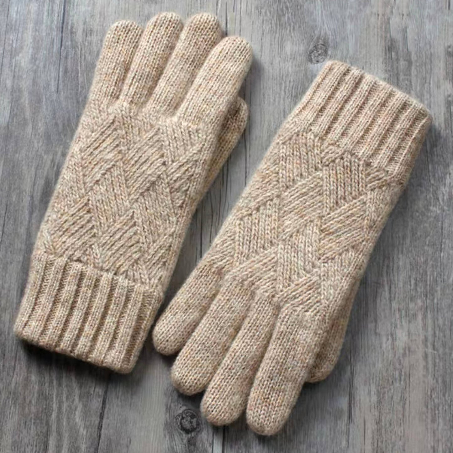 Double-Layered Wool Gloves for Women - Touchscreen Friendly: No.1