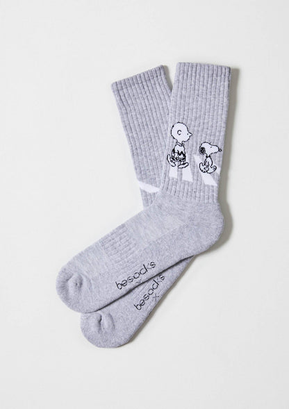 BeSnoopy Walk Street - 100% Organic Cotton Socks: Grey / Intl / 41/46