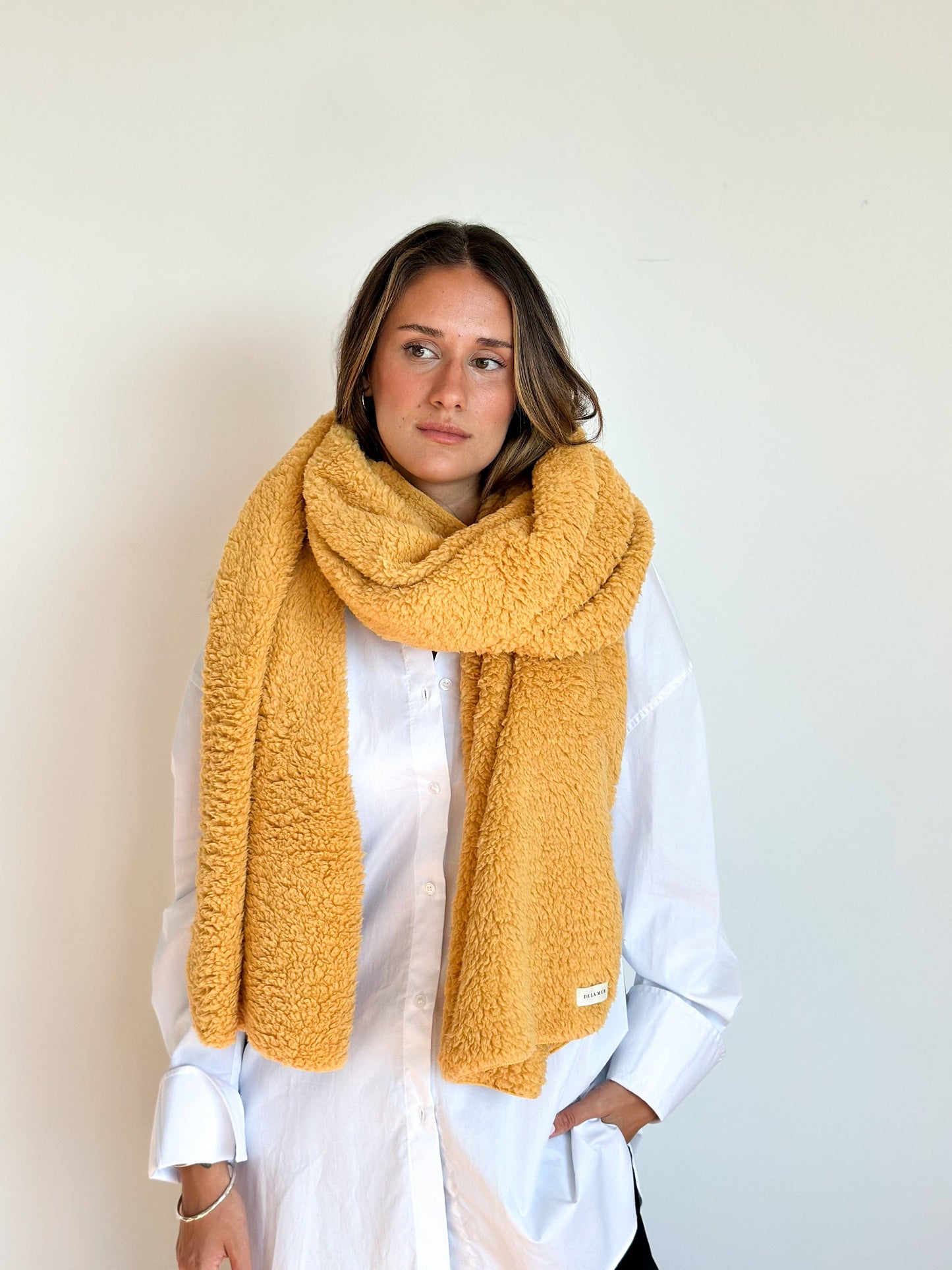Large Sherpa Scarf Cold - Mustard