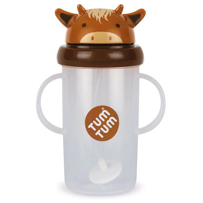Tippy Up Sippy Cup (Series 3), with Weighted Straw (Valve Free), Clyde Cow 300 ml