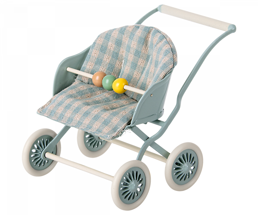 Maileg Baby Mice Stroller - Mint