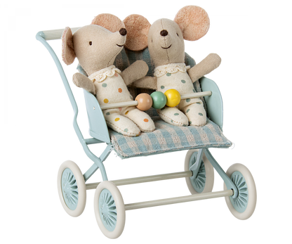 Maileg Baby Mice Stroller - Mint