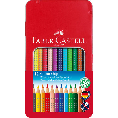 Faber-Castell Colour Grip Colour Pencil, Tin of 12