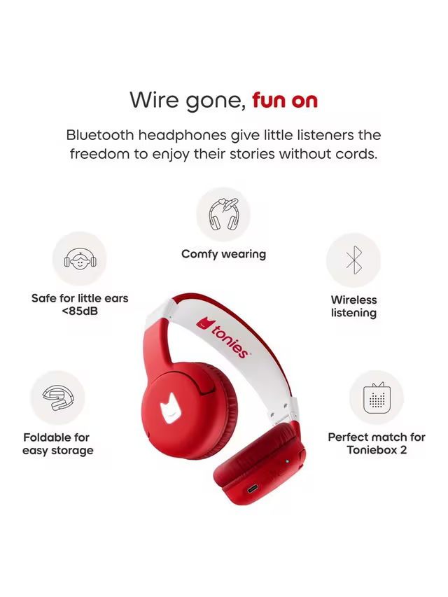 Tonies Bluetooth Headphones - Sunset Red
