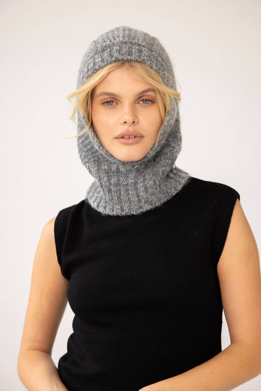 The Alpaca Balaclava Fitted Hood - Alpine Cloud - AW25