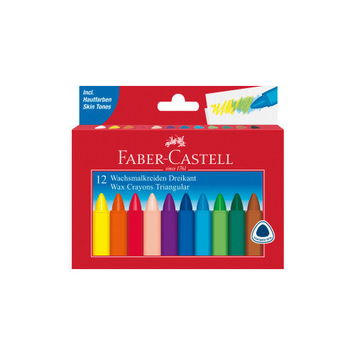 Faber-Castell Wax Crayons Triangular pack of 12