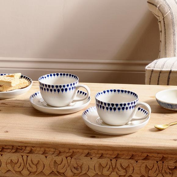 Indigo Drop Cup and Saucer