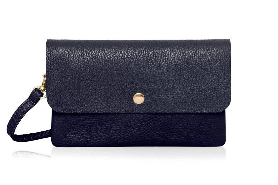 Italian Leather Classic Small Messenger Crossbody Bag: Dark Tan