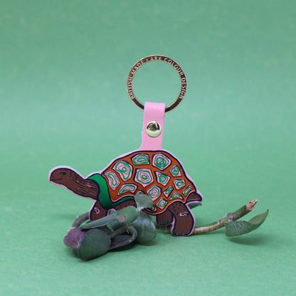 'Easy Going' Tortoise Key Fob: Cornflower