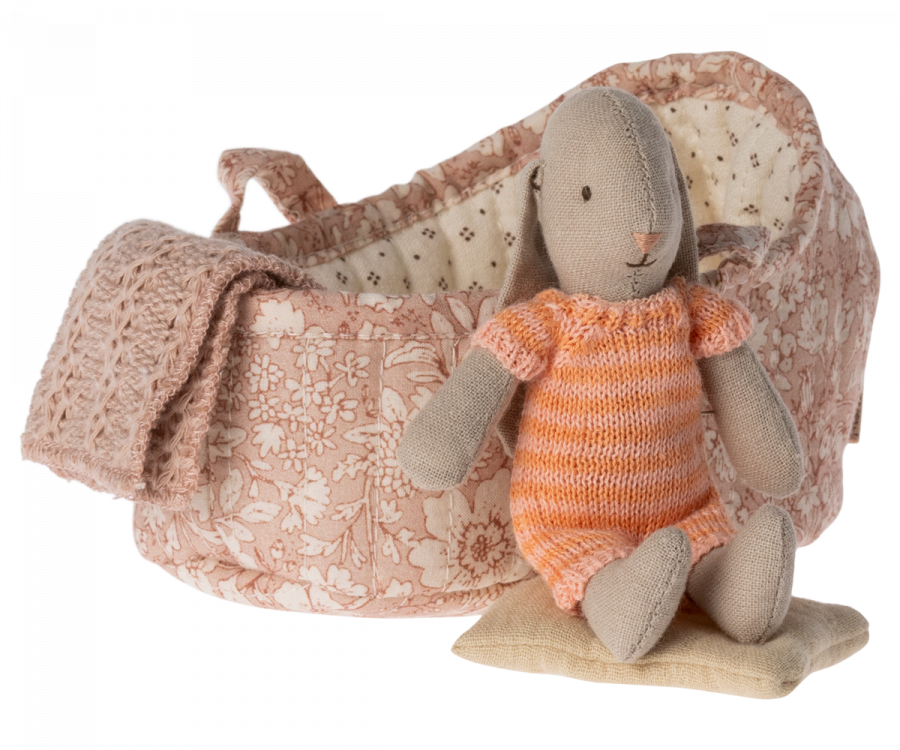 Baby Bunny in Carry Cot - Orange