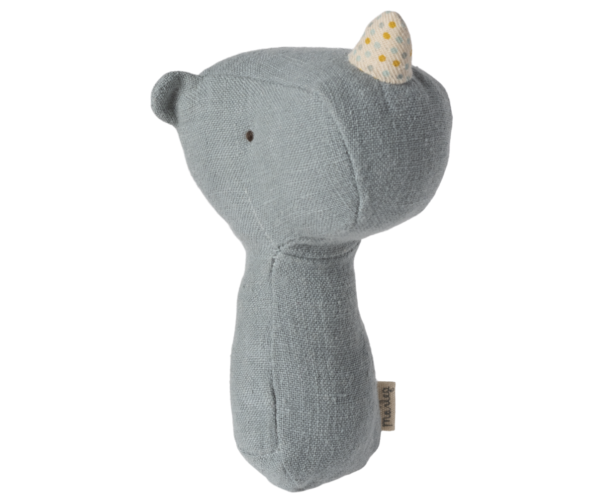 Lullaby Friends Rattle Rhino - Dusty Blue