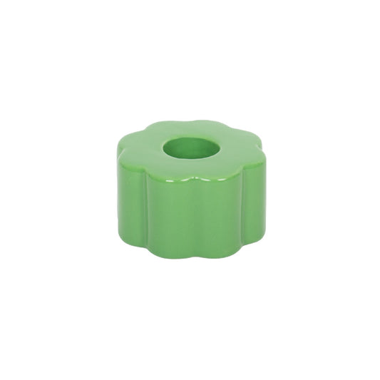 Retro Flower Candle Holder - Green