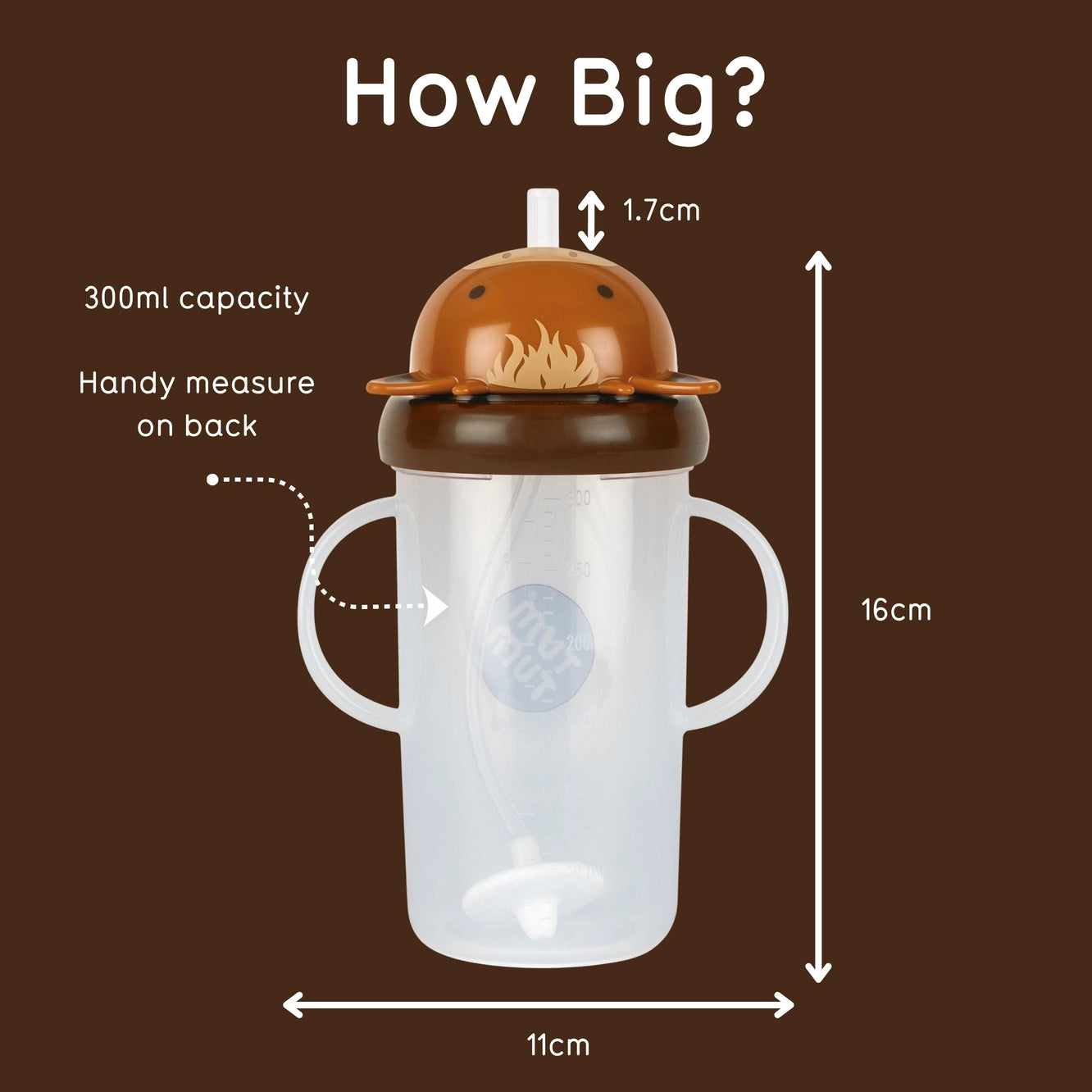 Tippy Up Sippy Cup (Series 3), with Weighted Straw (Valve Free), Clyde Cow 300 ml