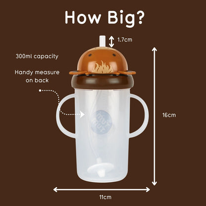 Tippy Up Sippy Cup (Series 3), with Weighted Straw (Valve Free), Clyde Cow 300 ml