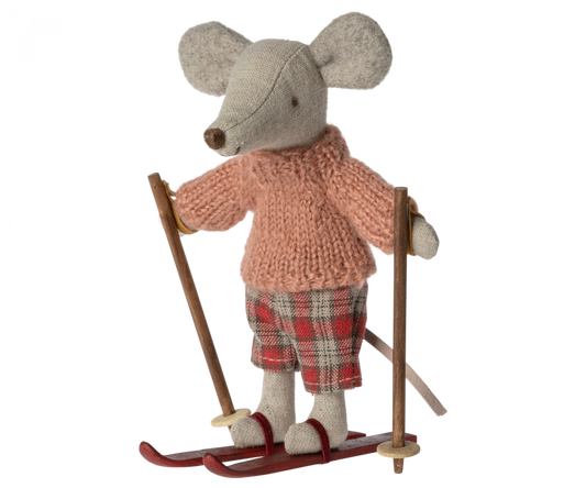 Winter mouse with ski set - Big sister