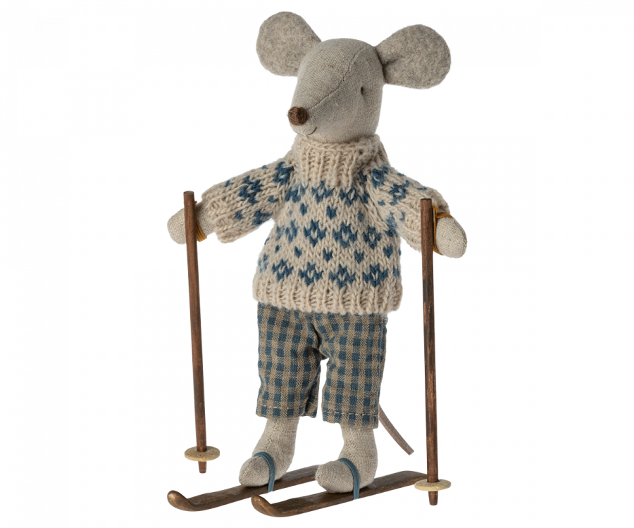 Winter mouse with ski set - Dad