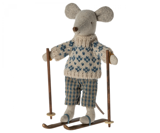 Winter mouse with ski set - Dad