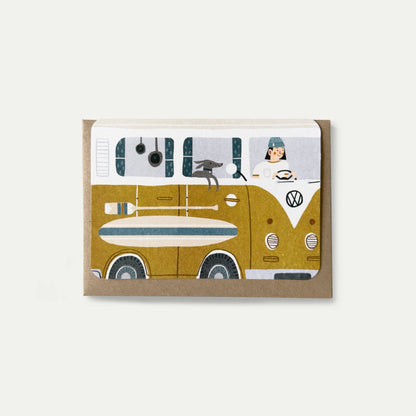 Campervan Greetings - Yellow