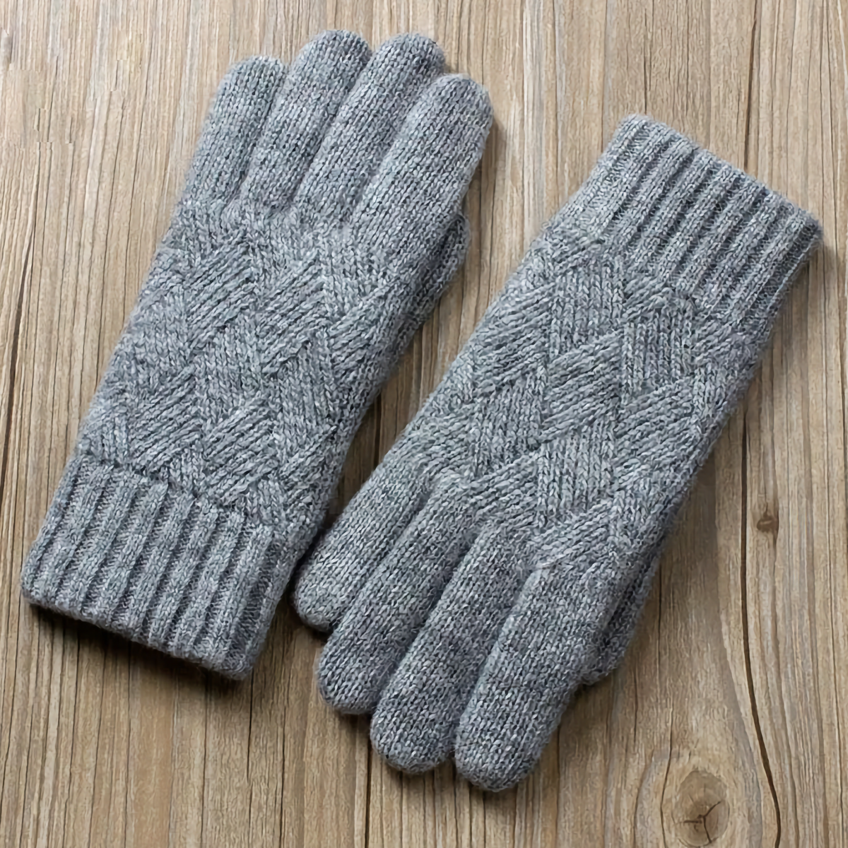 Double-Layered Wool Gloves for Men - Touchscreen Friendly: No.4