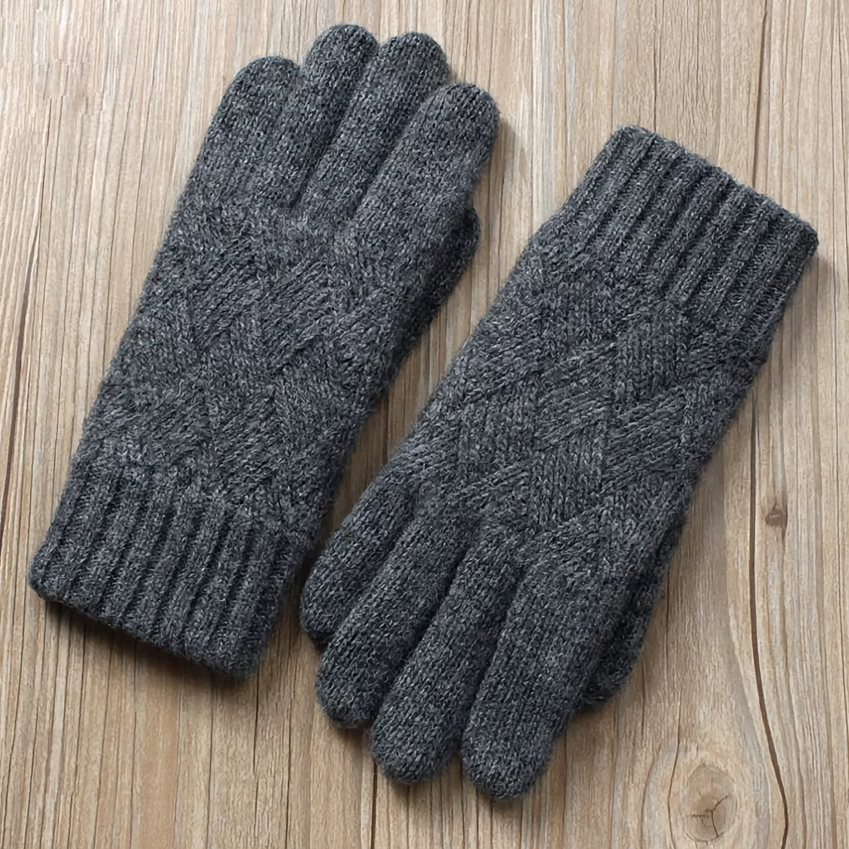 Double-Layered Wool Gloves for Men - Touchscreen Friendly: No.4