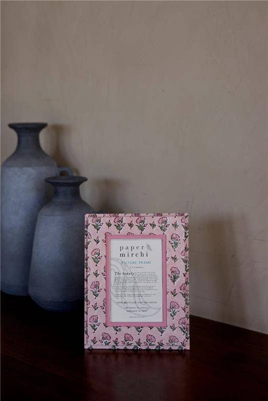 Block Printed Picture Frame (4x6) - Ditsy Floral Blush