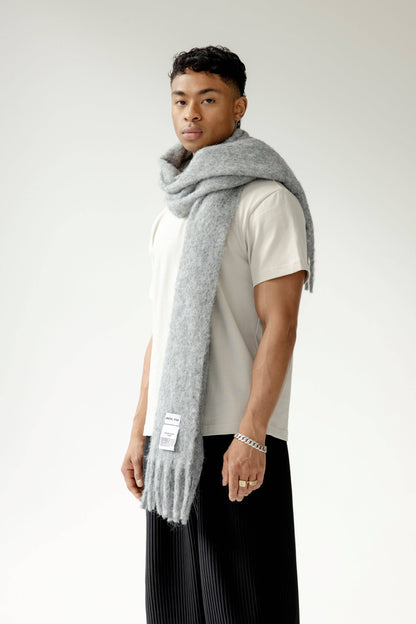 The Reykjavik Scarf with RWS Wool - Grey - AW24