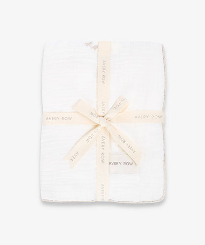 Embroidered Muslin Blanket - Little Farm