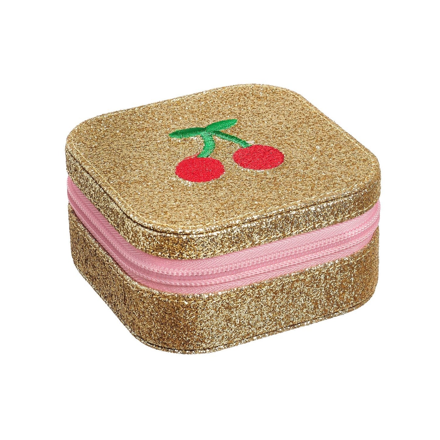 Cherry Dreams Glitter Square Jewellery Box