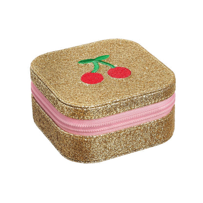 Cherry Dreams Glitter Square Jewellery Box