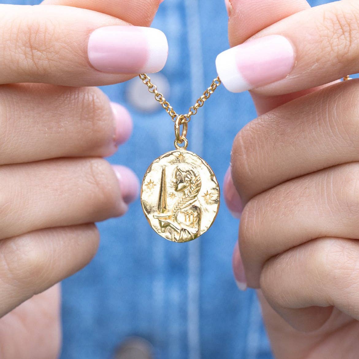 Gold Virgo Zodiac Necklace
