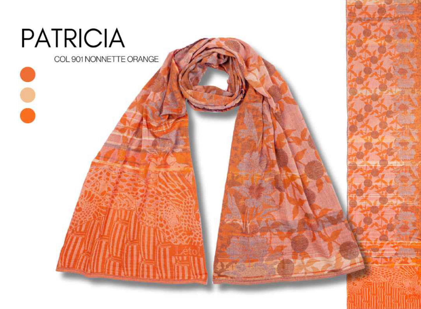 French Jacquard Scarf  - Patricia Nonnette Orange