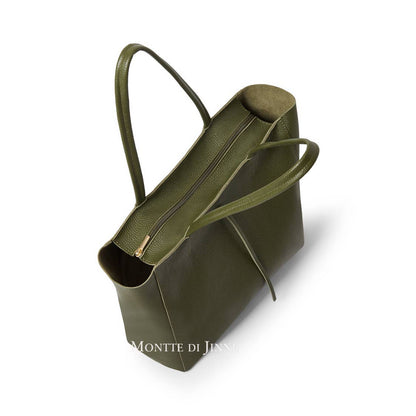 Italian Handmade Genuine Leather Oversized Tote Bag: NAVY