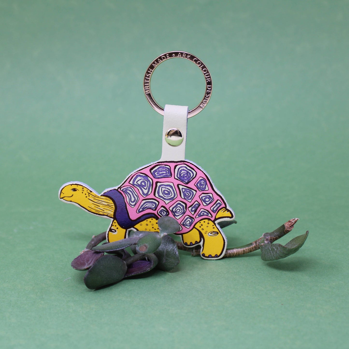 'Easy Going' Tortoise Key Fob: Cornflower