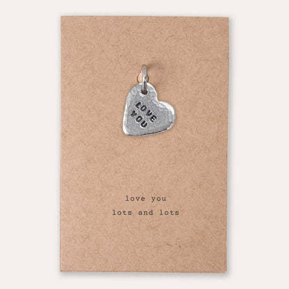 'Love You' Heart Keyring Charm