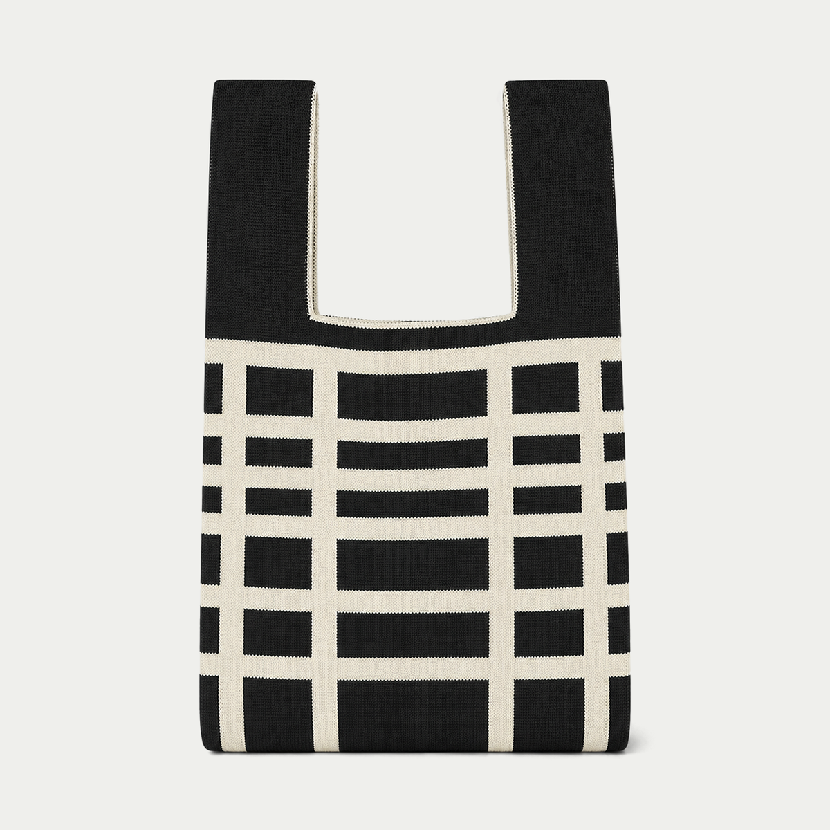 Graphic Grid Knitted Bag - Small
