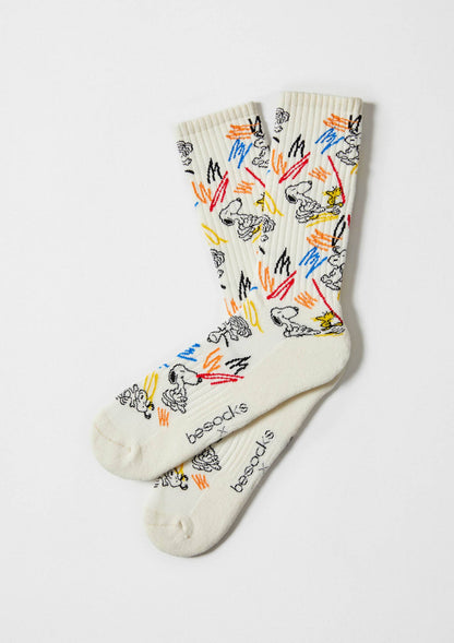 BeSnoopy Paint - 100% Organic Cotton Socks: Beige / Intl / 36/40