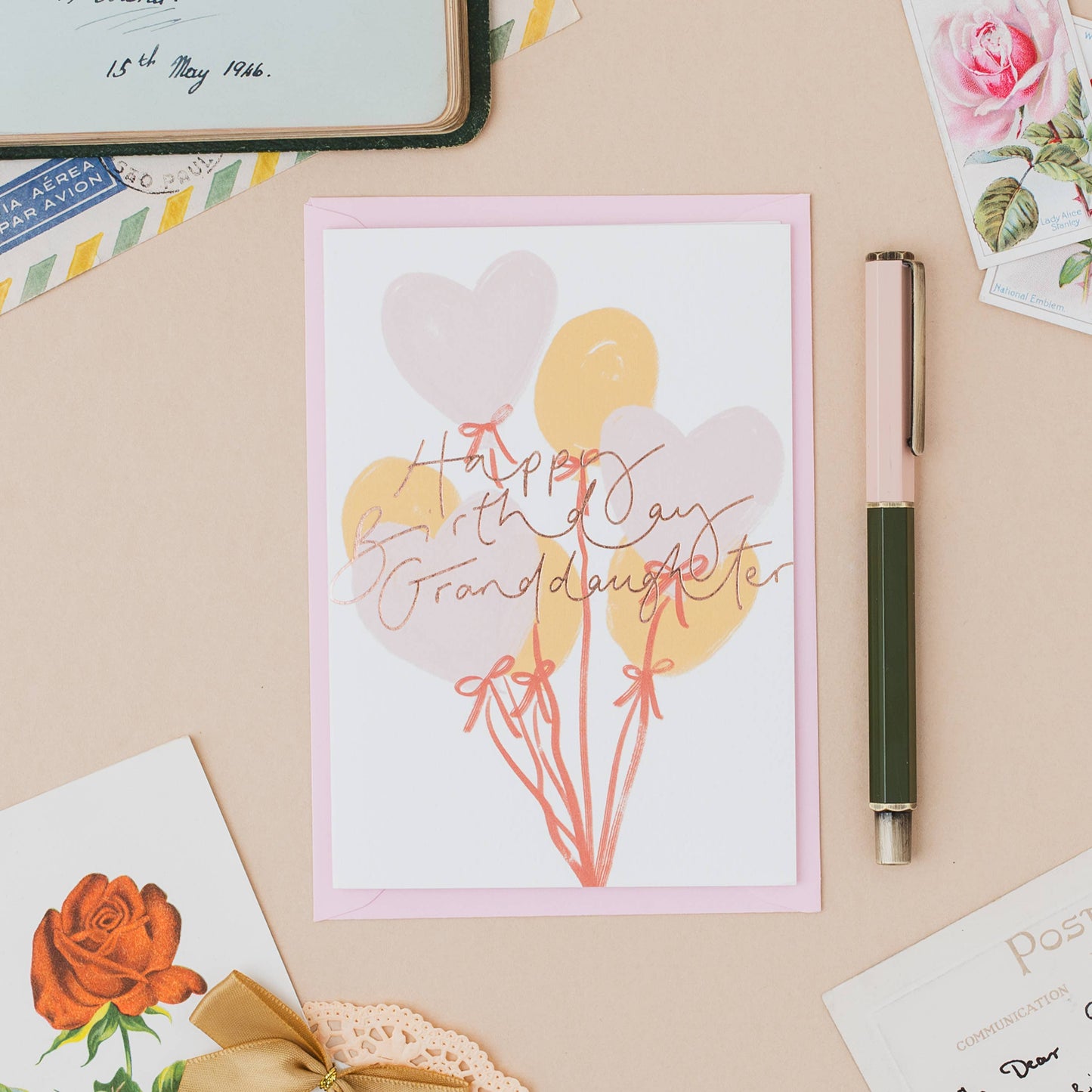 Happy Birthday Granddaughter Balloon Foil Birthday Card: Naked