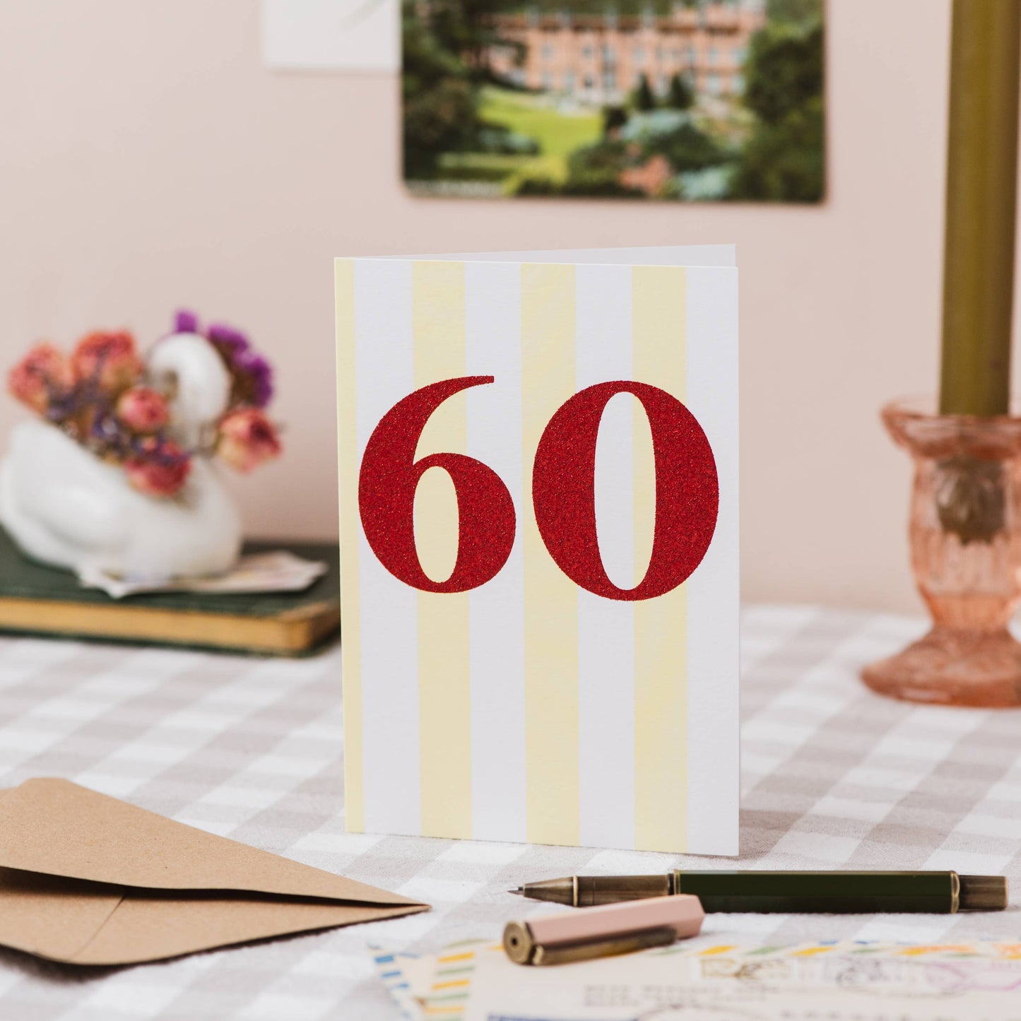 Age 60 Glitter 60th Birthday Card: Naked