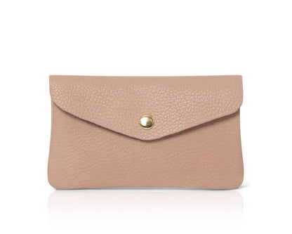 Genuine Leather Coin Purse And Card Holder-Medium: Orange