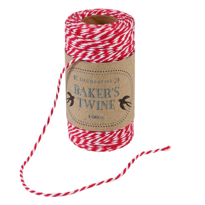 Roll of Twine - Red and White 100 m