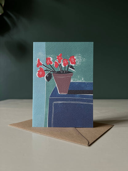 Red Begonias Card