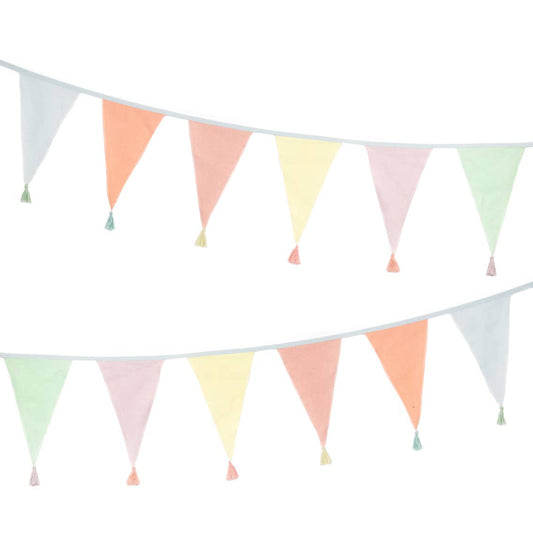 Pastel Fabric Bunting 3m | Tea Party| Summer Party |