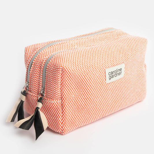 Orange Woven Large Travel Washbag
