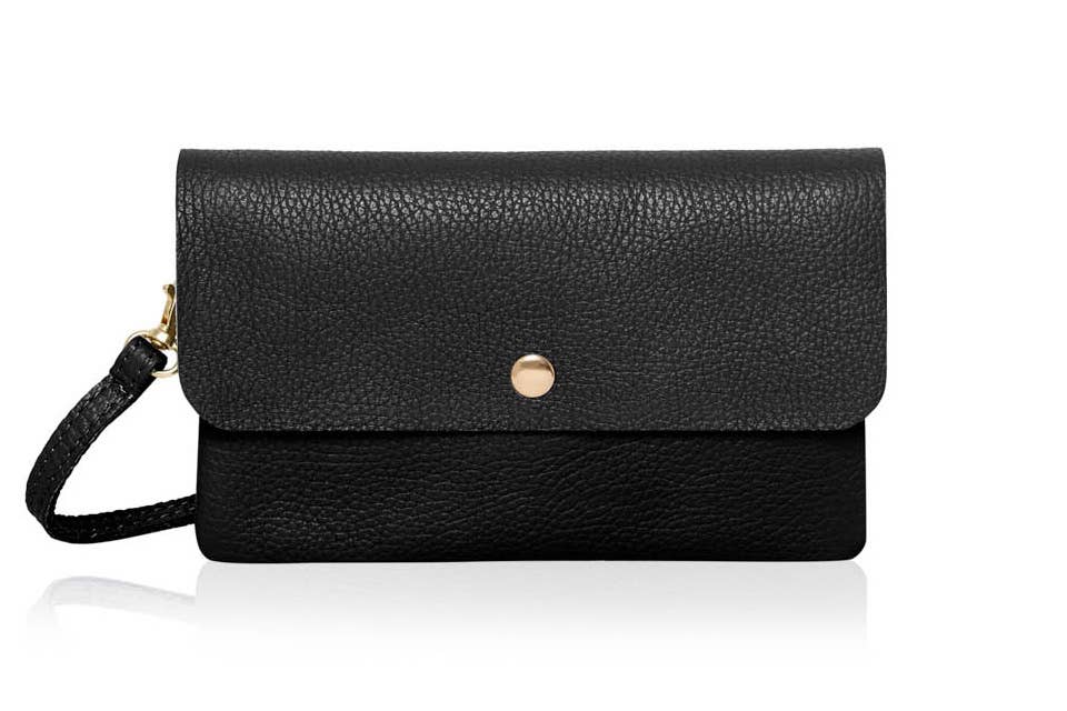 Italian Leather Classic Small Messenger Crossbody Bag: Silver