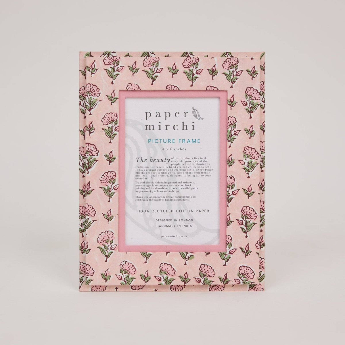 Block Printed Picture Frame (4x6) - Ditsy Floral Blush